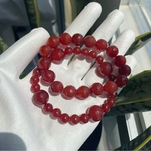 Red Agate Genuine Stone Bracelet